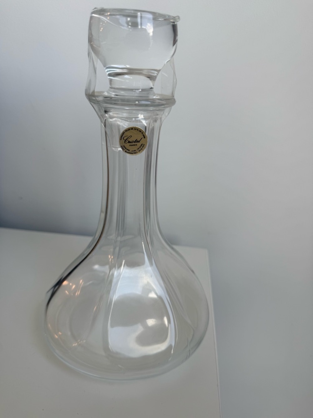Vintage Cristal France Genuine 24% Lead Crystal Decanter with stopper